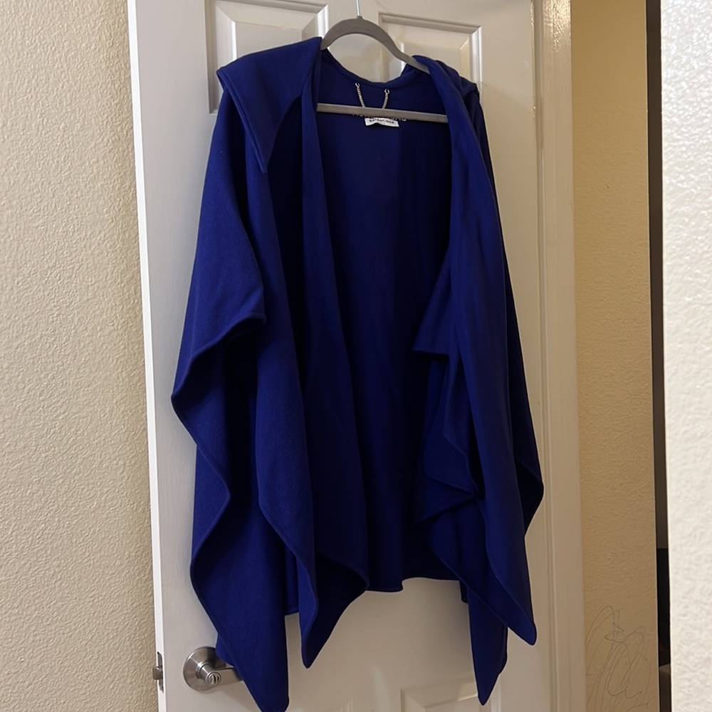 Balenciaga wool hooded poncho
